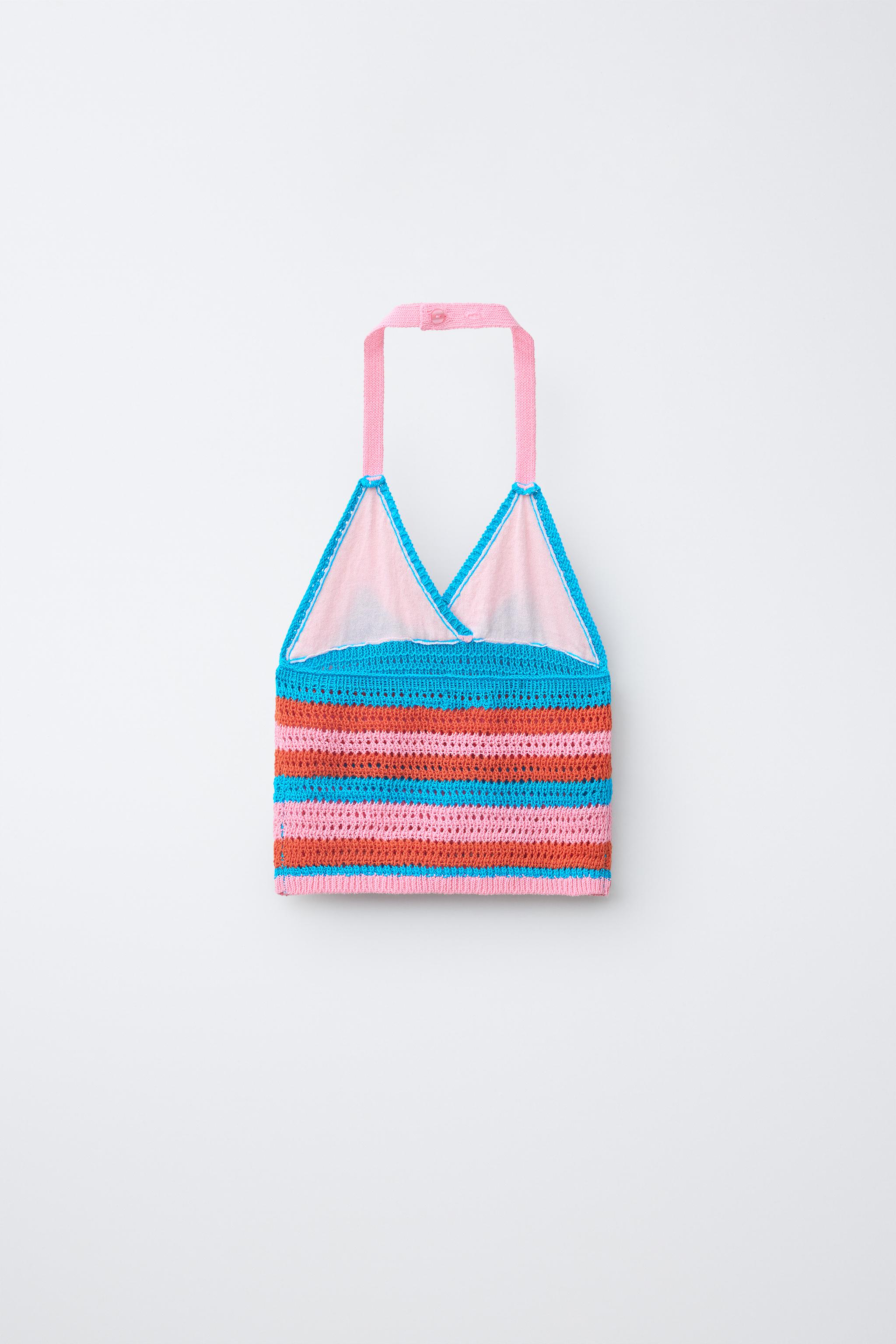 CROCHET KNIT HALTER TOP